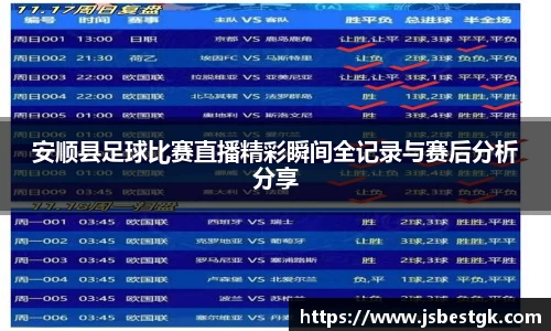 安顺县足球比赛直播精彩瞬间全记录与赛后分析分享
